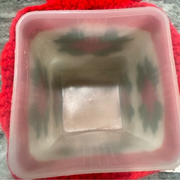 Vintage Granny Square homemade knit Christmas boot container - Picture 10 of 10